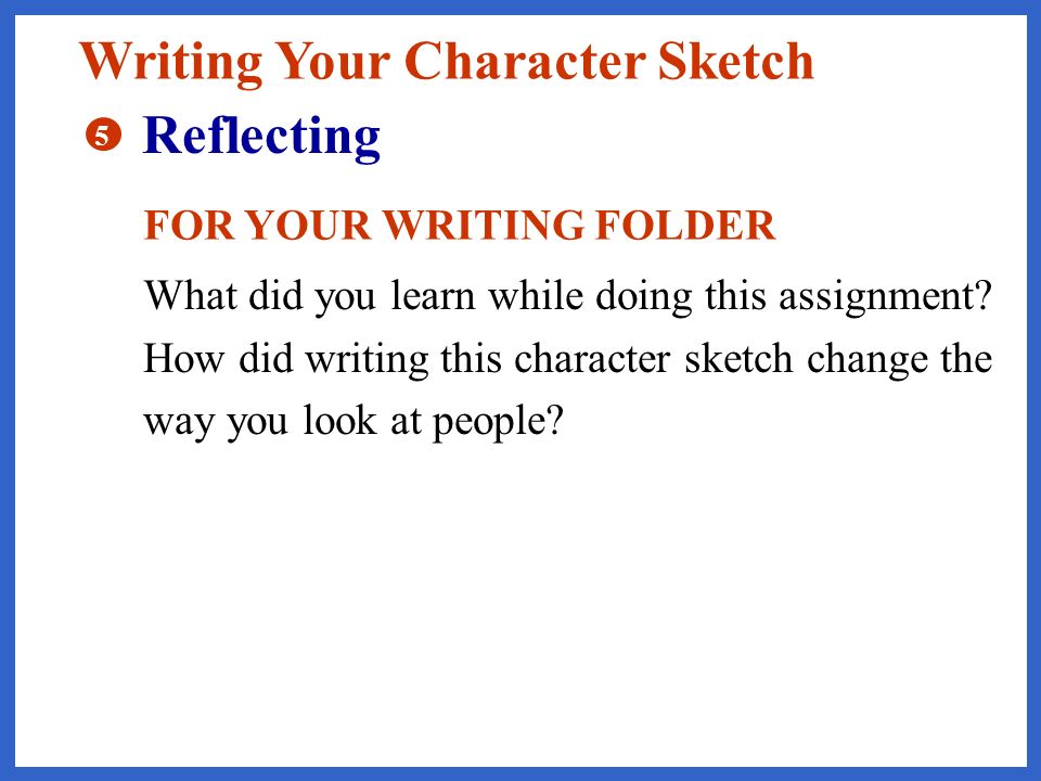 How to Write a Character Sketch